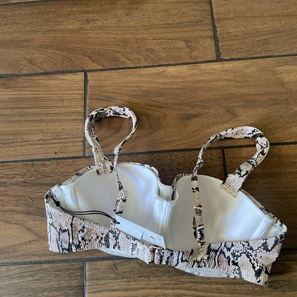 Shade & Shore Snake Print Bandeau Balconette Bikini Top Size 34b — image 7 of 8